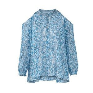 Derek Lam 10 Crosby Ditsy Cold Shoulder Top